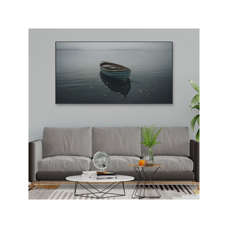 Dekorstation Lake View Nature Scenery Tranquil Reflections Canvas Wall Painting (12x24 inches)