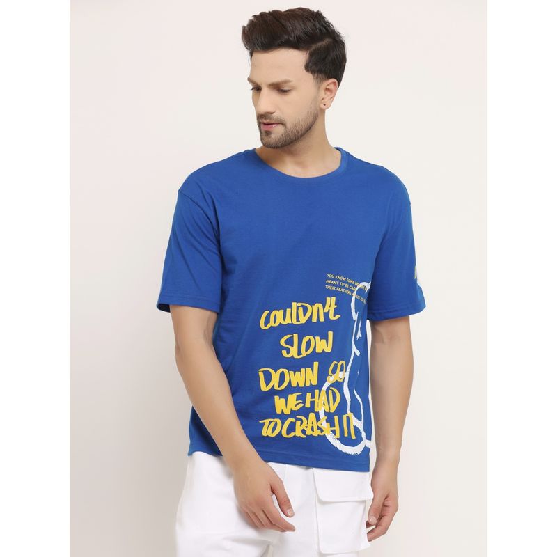 EVERDION Blue Oversized Fly High T-Shirt (XS)