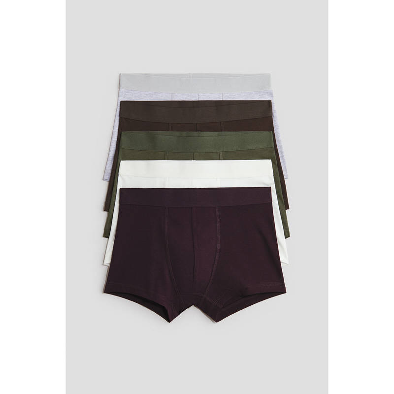 H&M Boys Multi-Color 5-Pack Cotton Trunks (8-10 Years)