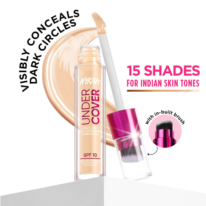 Nykaa Undercover Multi-Use Full Coverage Concealer - Hyaluronic Acid & Niacinamide - 04N