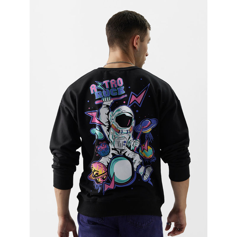 The Souled Store Originals Astro Rock Oversized Sweatshirts Black (XL)