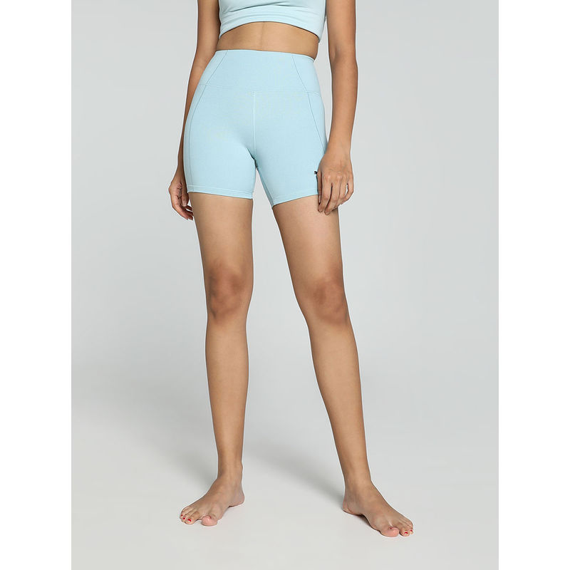 Puma Studio Foundations Biker Women Blue Shorts (XL)