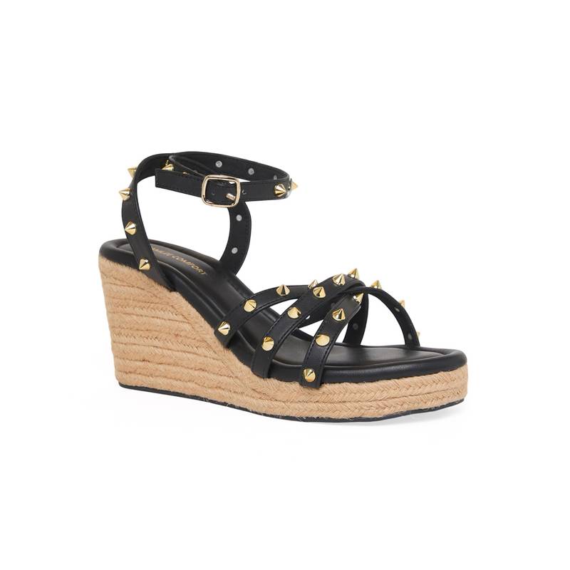 CAMLEE COMFORT Women Alesia Black Wedges (EURO 37)