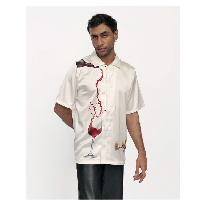 CLUBHAVANA White Serenade Premium Soft Satin Shirt (S)