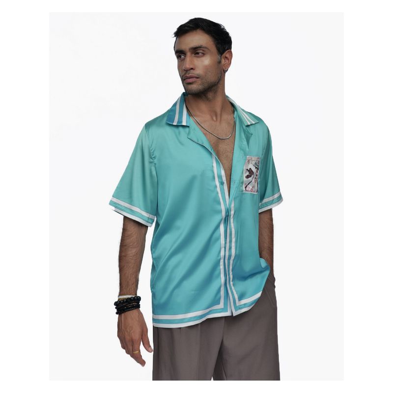 CLUBHAVANA Aqua Beach Friends Premium Soft Satin Shirt (S)