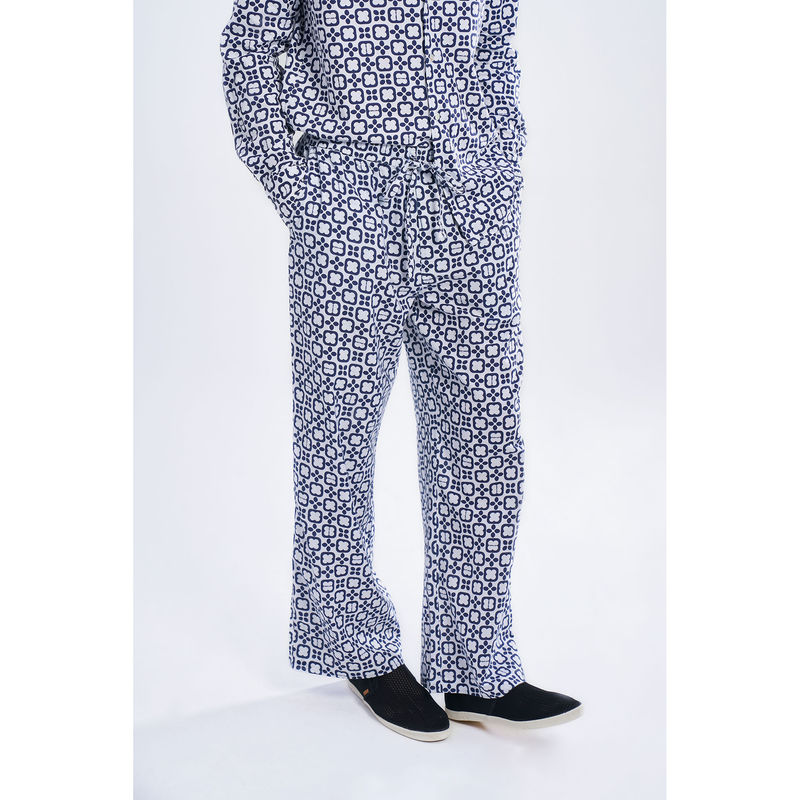 TERRA LUNA Comet Check Blue Tao Casual Trousers (S)