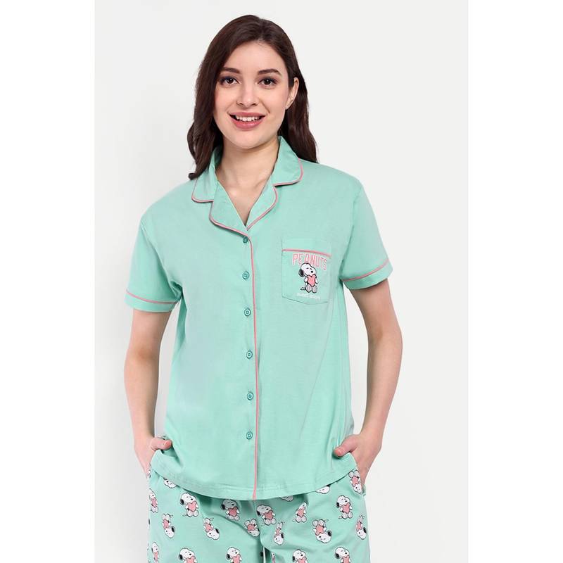 Bedtime Story Notch Collar with Peanut Pocket Shirt (S)