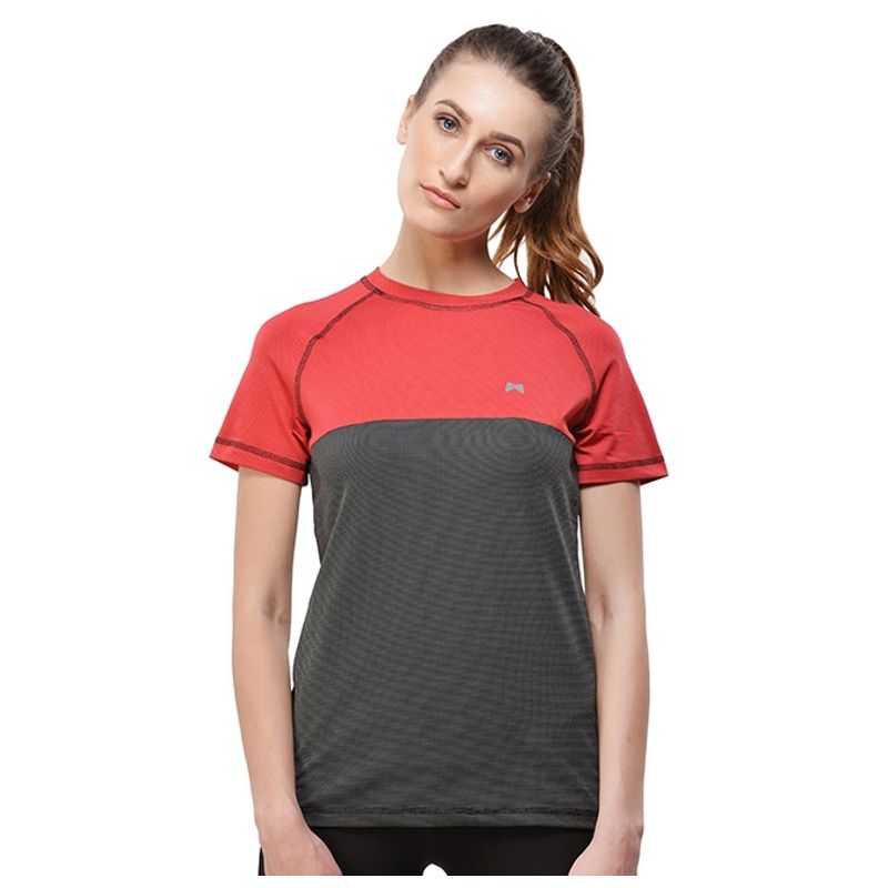 Muscle Torque Red And Black Polyster T-Shirt (L)