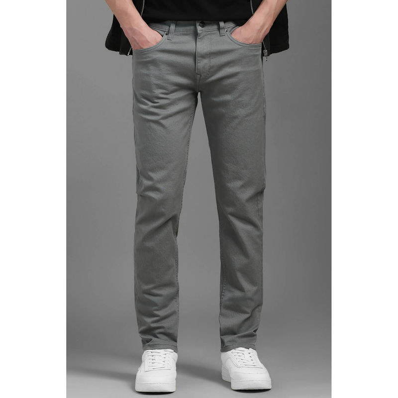Buy Louis Philippe Men Grey Solid Clean Look Jeans Online