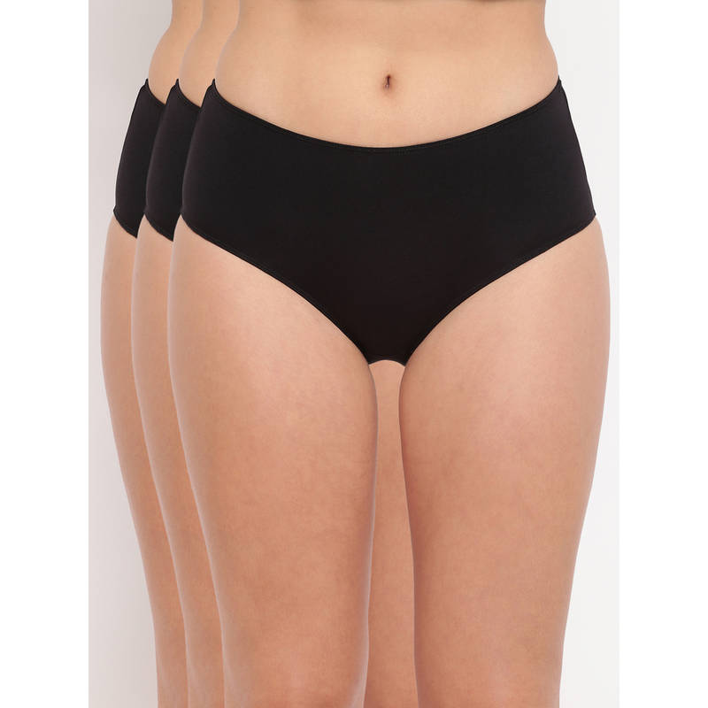 BASIICS by La Intimo Tease 2 Please Hipster/ Full Brief (Pack Of 3) - Black (XL)