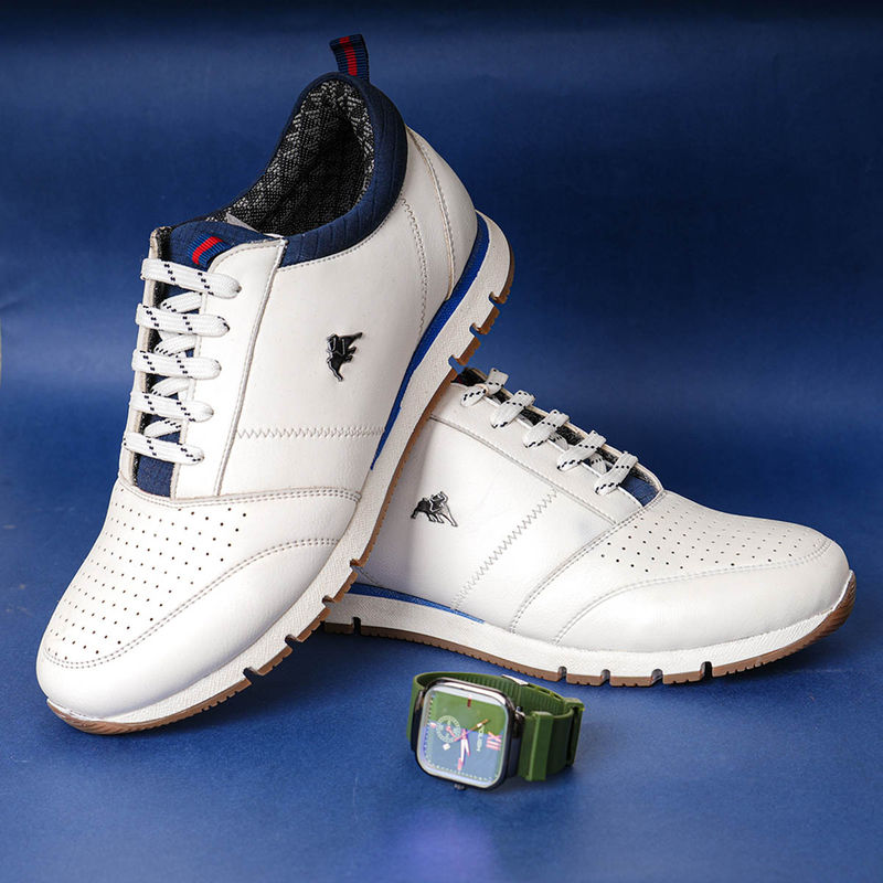 Jaripeo by BUCKAROO Nab Vegan Leather White Men Sneakers (EURO 40)