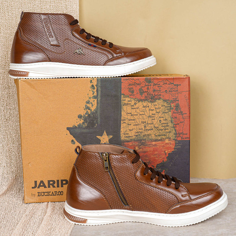 Jaripeo by BUCKAROO Pefen Vegan Leather Tan Casual Boots for Men (EURO 42)