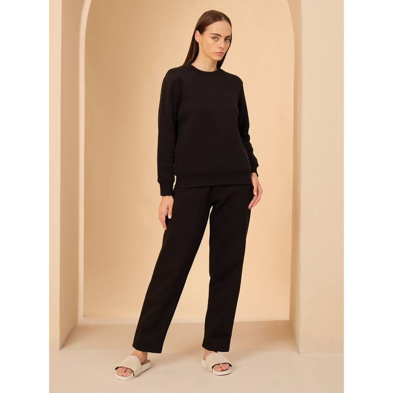Sweet Dreams Black Solid Sweatshirt and Pant (S)