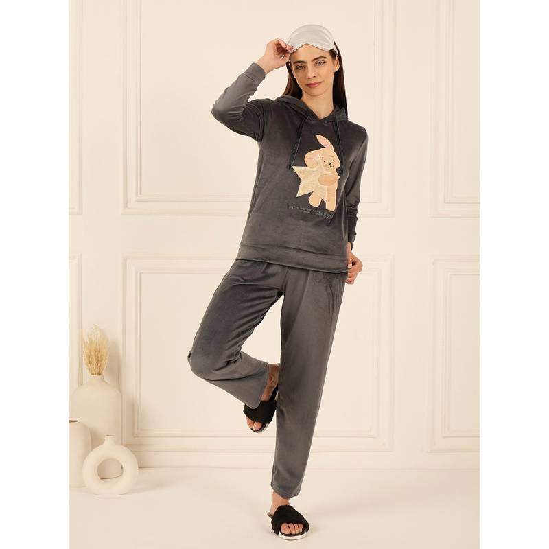 Sweet Dreams Grey Embroidered Hoodie and Pant (M)