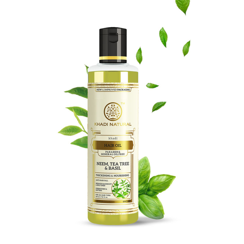 Khadi Natural Neem Teatree & Basil Herbal Hair Oil (Anti Dandruff): Buy  Khadi Natural Neem Teatree & Basil Herbal Hair Oil (Anti Dandruff) Online  at Best Price in India | Nykaa