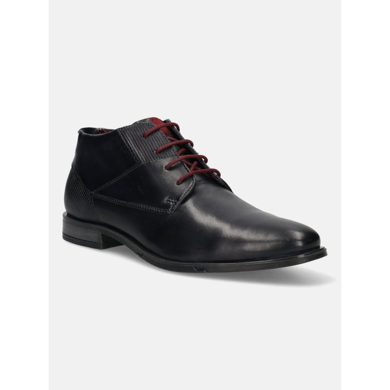 Bugatti Gapo Dark Navy Blue Men Leather Chukka Boots (EURO 40)