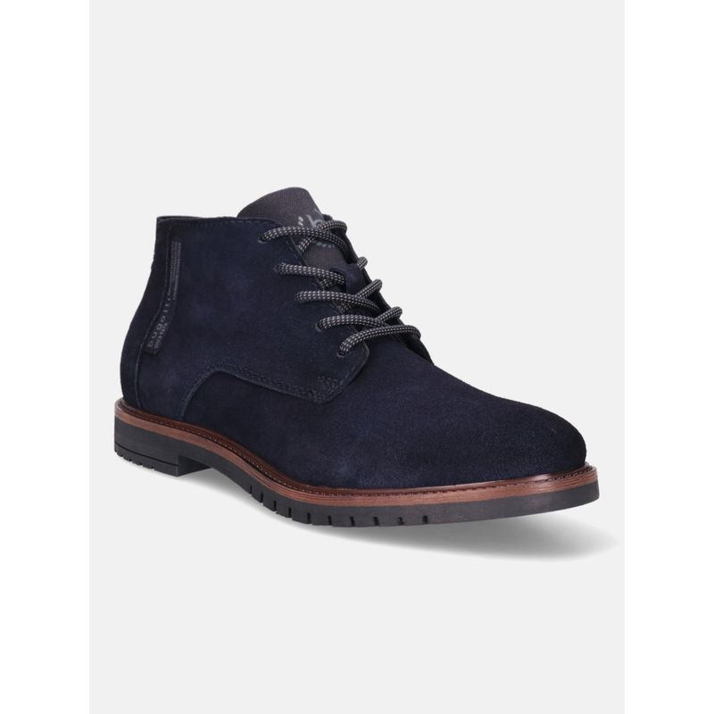 Bugatti Caj Dark Navy Blue Men Suede Chukka Boots (EURO 41)