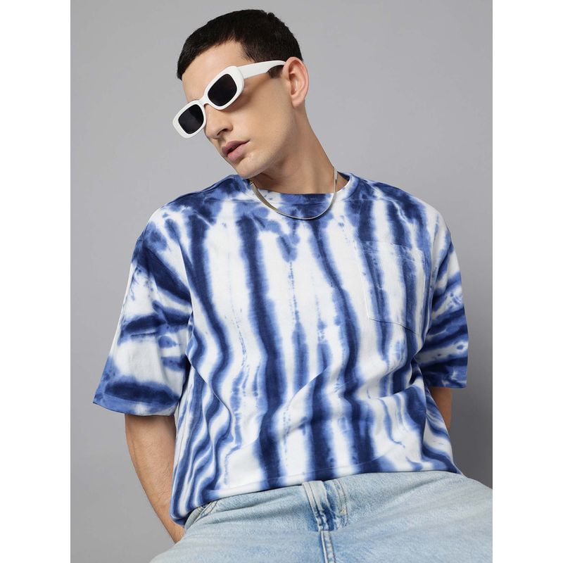 Free Authority Multi-Color Tie & Dye Oversize T-Shirt for Men (S)