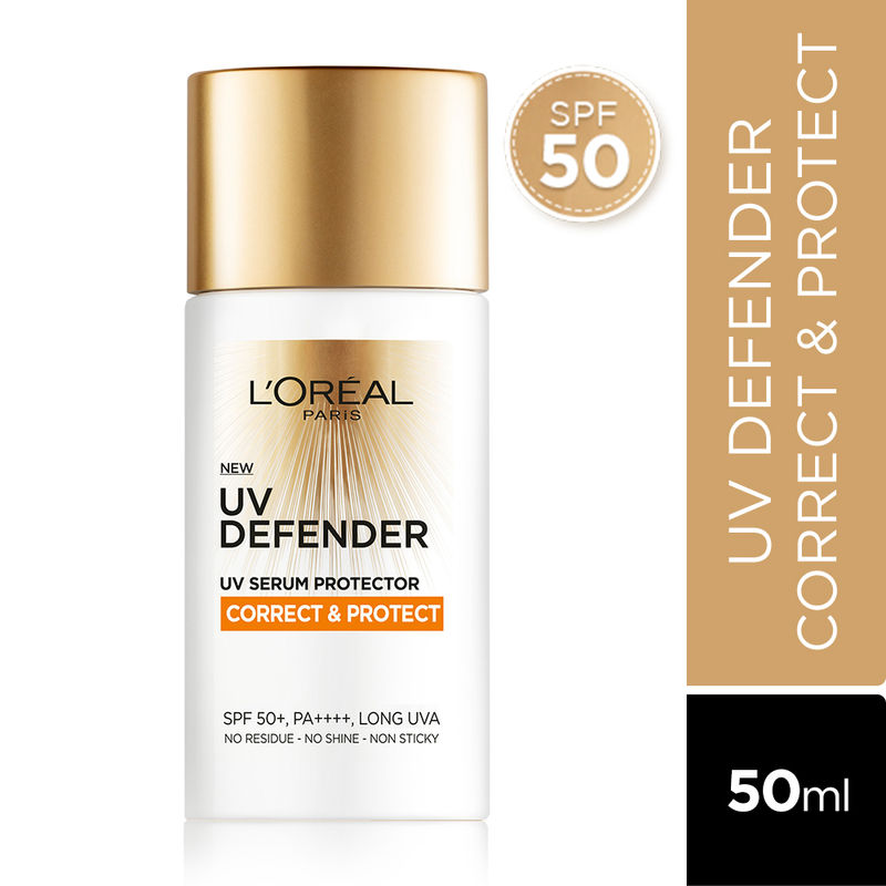 L'Oreal Paris Uv Defender Serum Protector Sunscreen Spf 50+, Correct & Protect