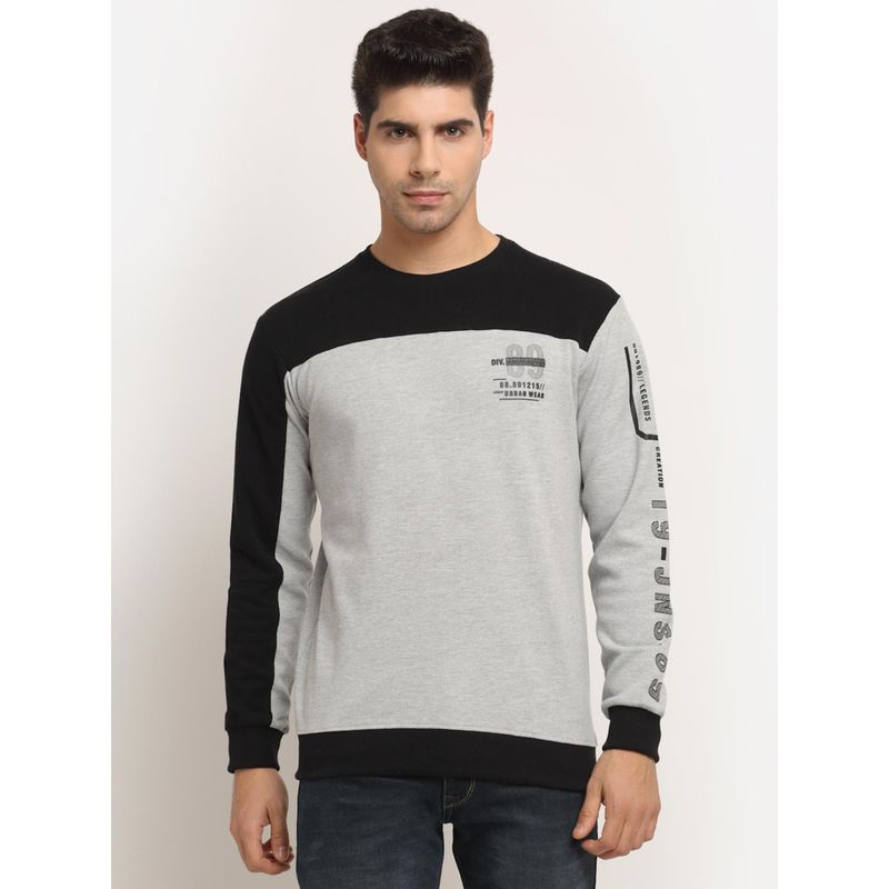 Cantabil Men's Grey Melange Sweatshirt (2XL)