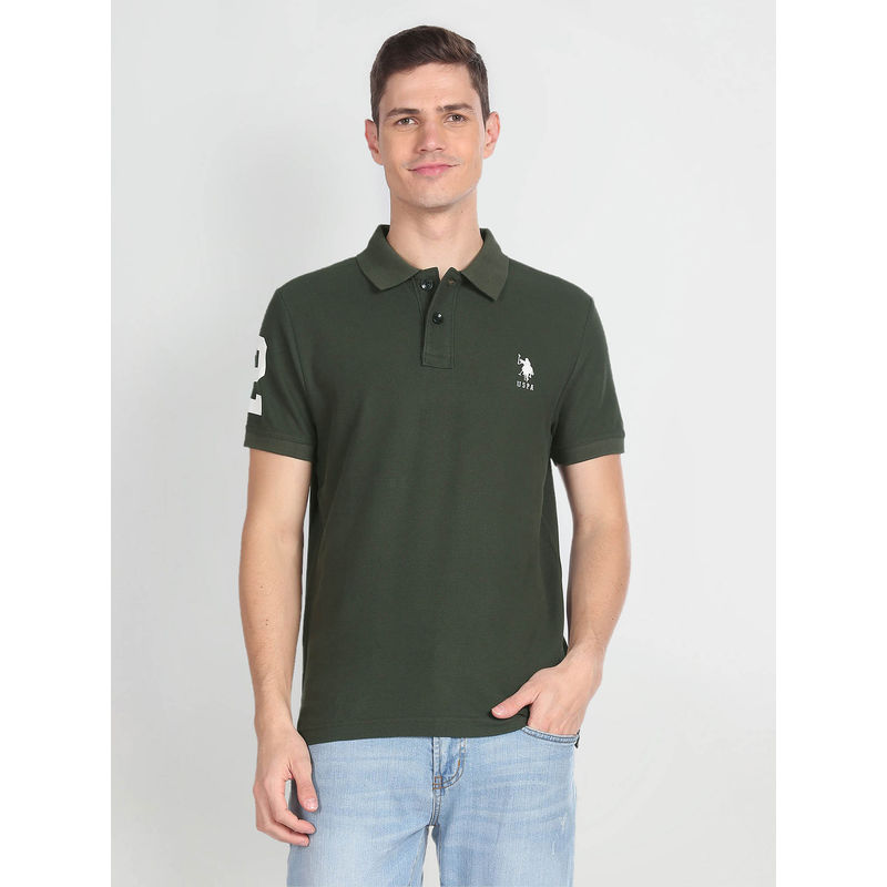 U.S. Polo Assn. Denim Co. Solid Muscle Fit Polo T-Shirt (S)