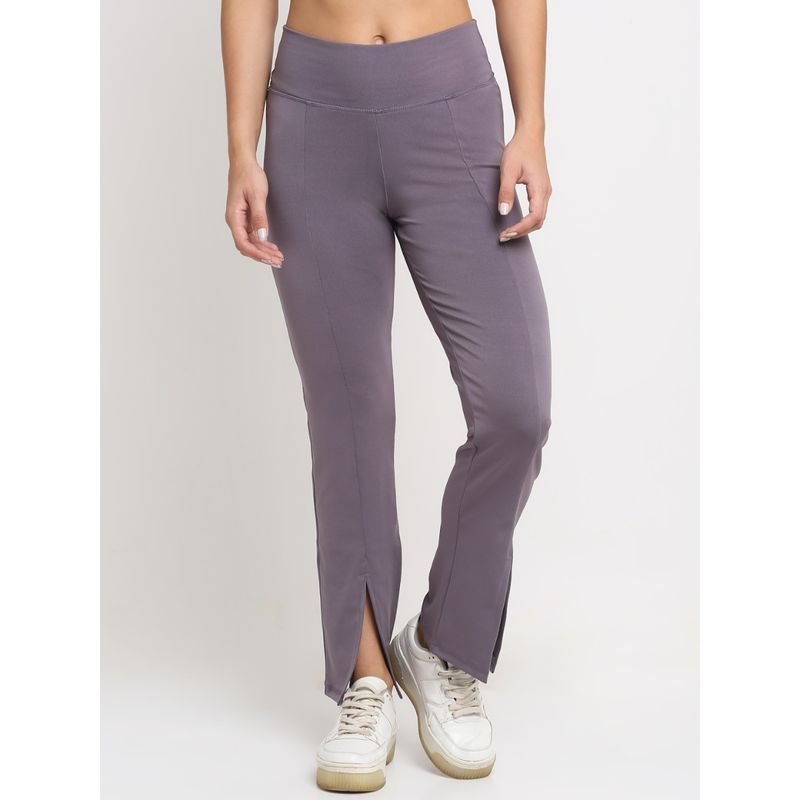 EVERDION Lavender High waist slit flare yoga pants (S)