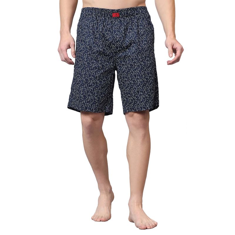 Cantabil Men Navy Blue Printed Boxer (XL)