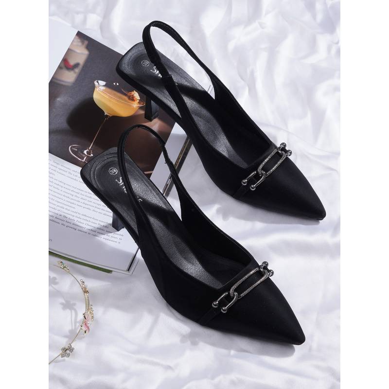 Sherrif Shoes Women BLACK Sandal Heels (EU 33)