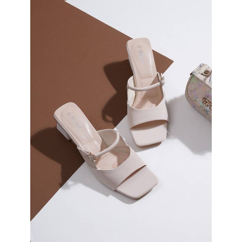 Sherrif Shoes Women CREAM Sandal Heels (EU 34)