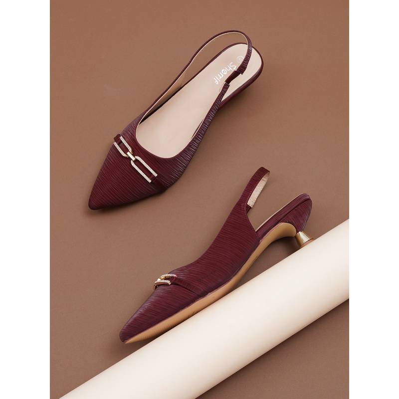 Sherrif Shoes Women MAROON Sandal Heels (EU 33)