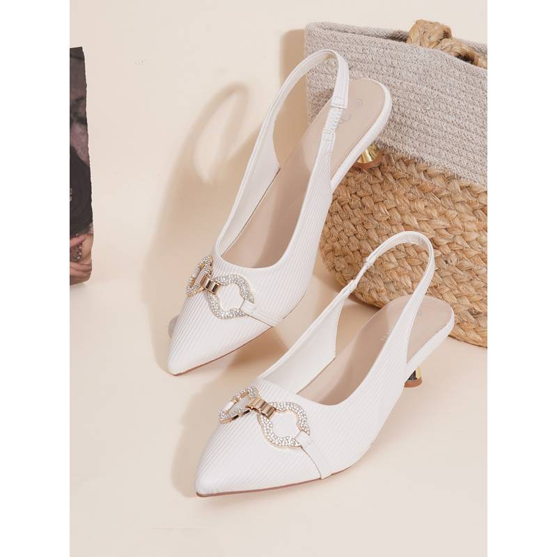 Sherrif Shoes Women CREAM Sandal Heels (EU 33)