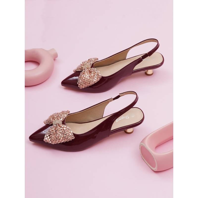 Sherrif Shoes Women MAROON Sandal Heels (EU 33)