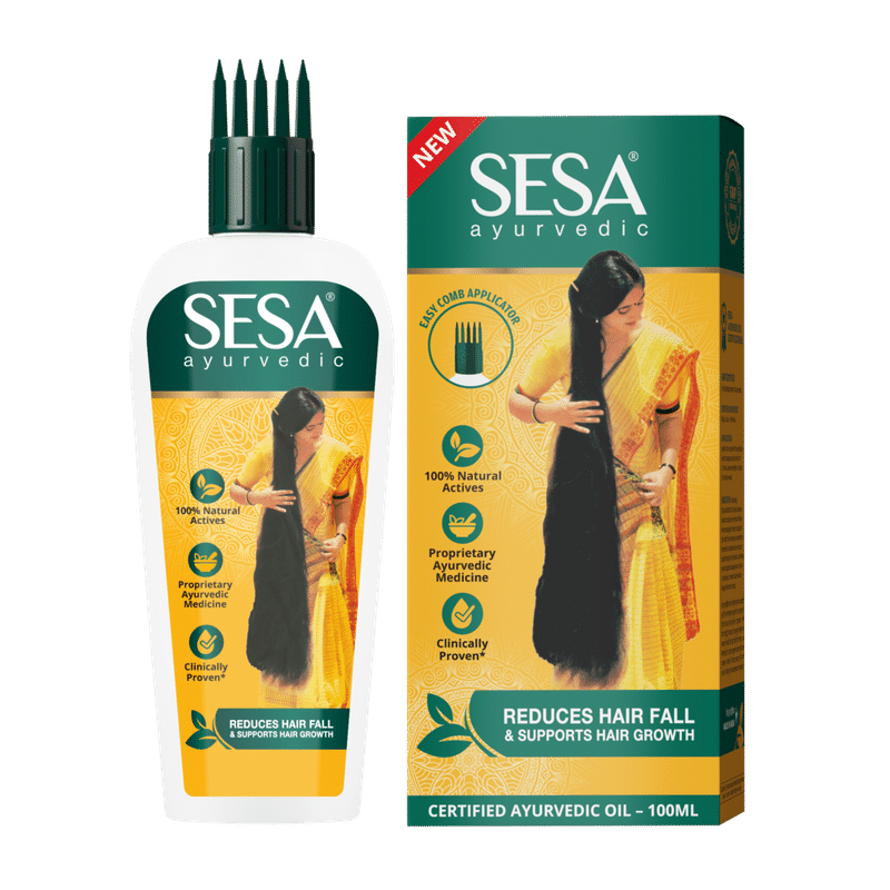 SESA Ayurvedic Hair Oil, 18 Herbs + 5 Oils, Kshir Pak Vidhi Reduces Hair Fall & Supports Hair Growth