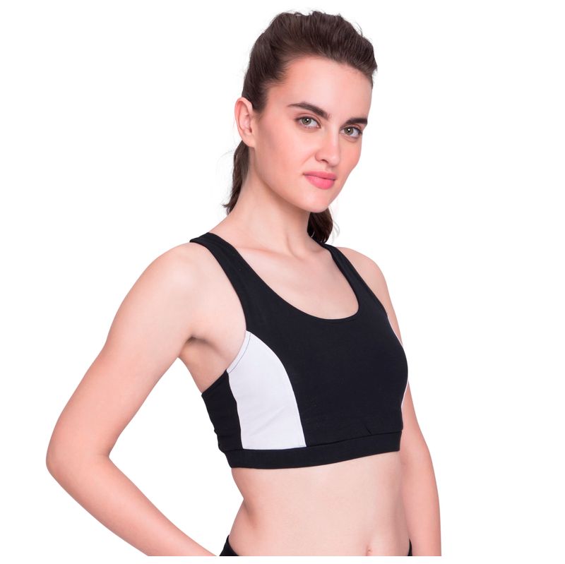 Buy Satva Organic Cotton Non Wired Sports Bra Black S Online