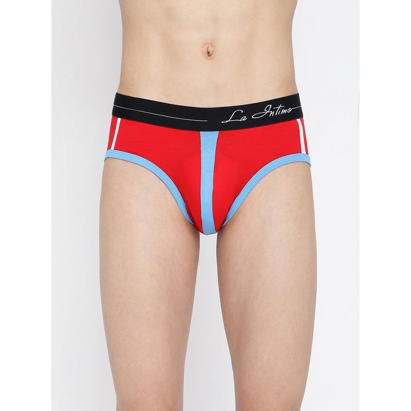 La Intimo Red Retro Style Brief (S)