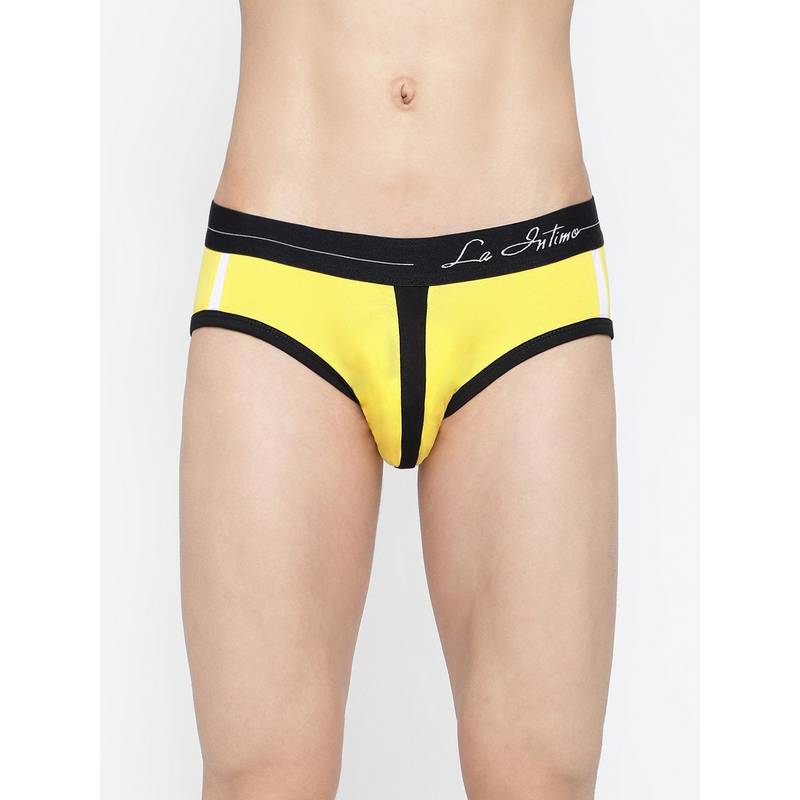 La Intimo Yellow Retro Style Brief (L)
