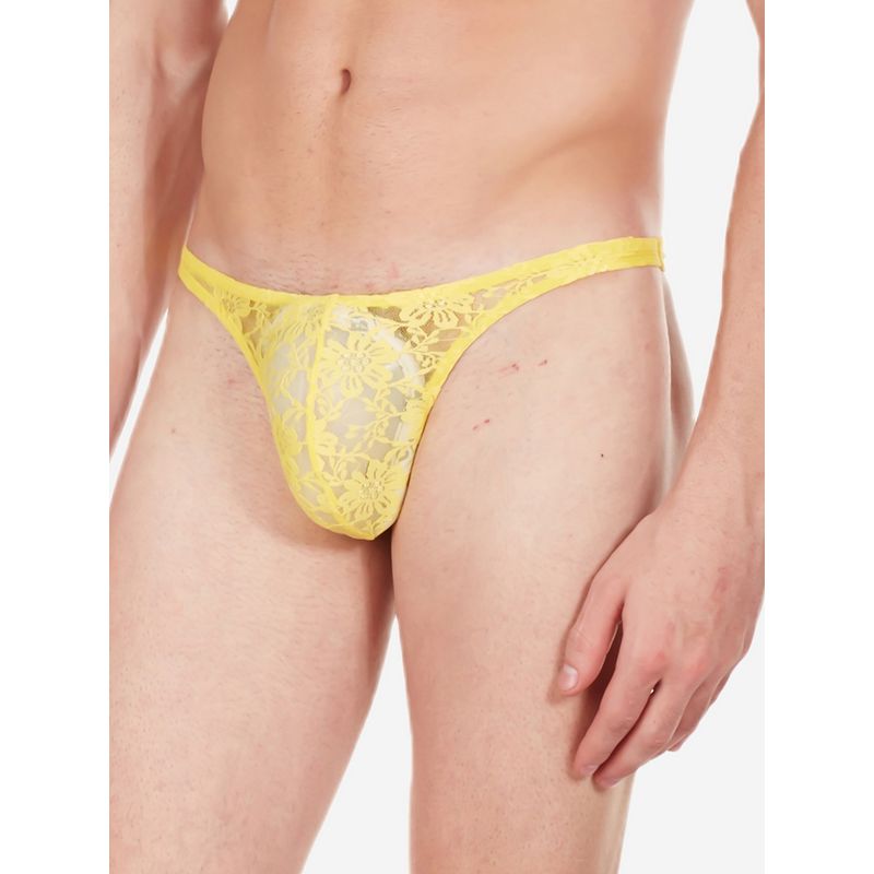 La Intimo Lace Comfy Yellow Thong Brief (2XL)