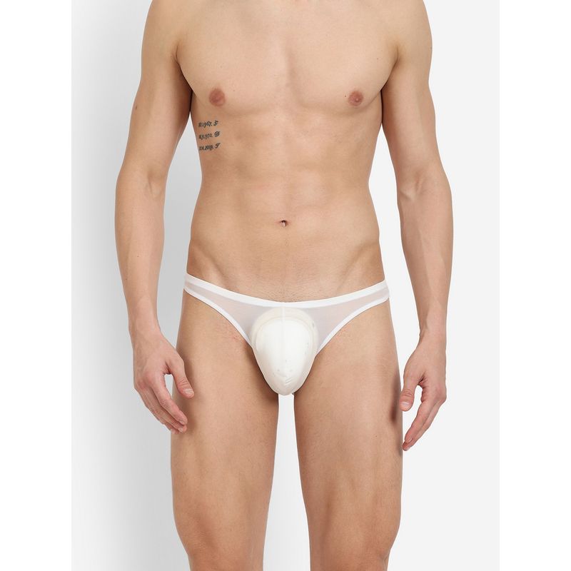 La Intimo Fine Mesh Comfy White Thong Brief (2XL)