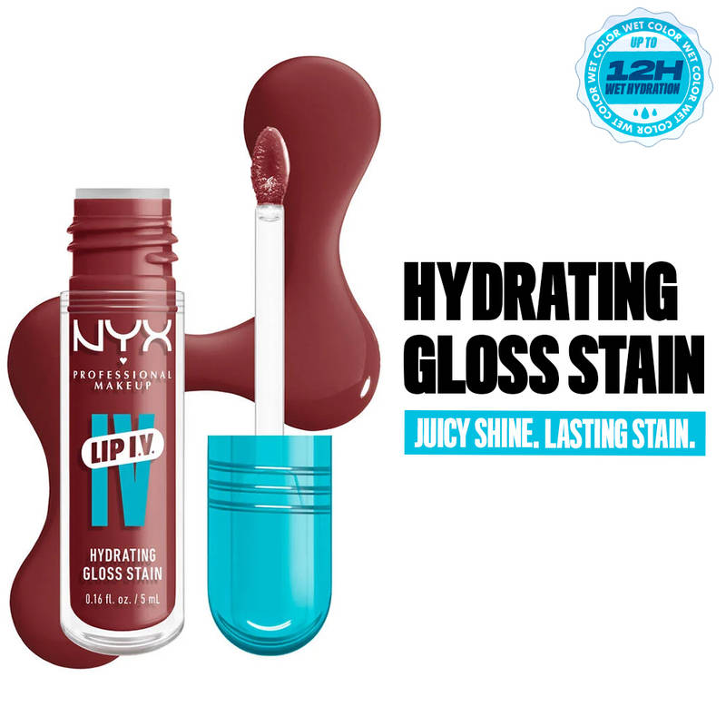 NYX Professional Makeup Lip I.V. Hydrating Gloss Stain - Drippin In Rose 08