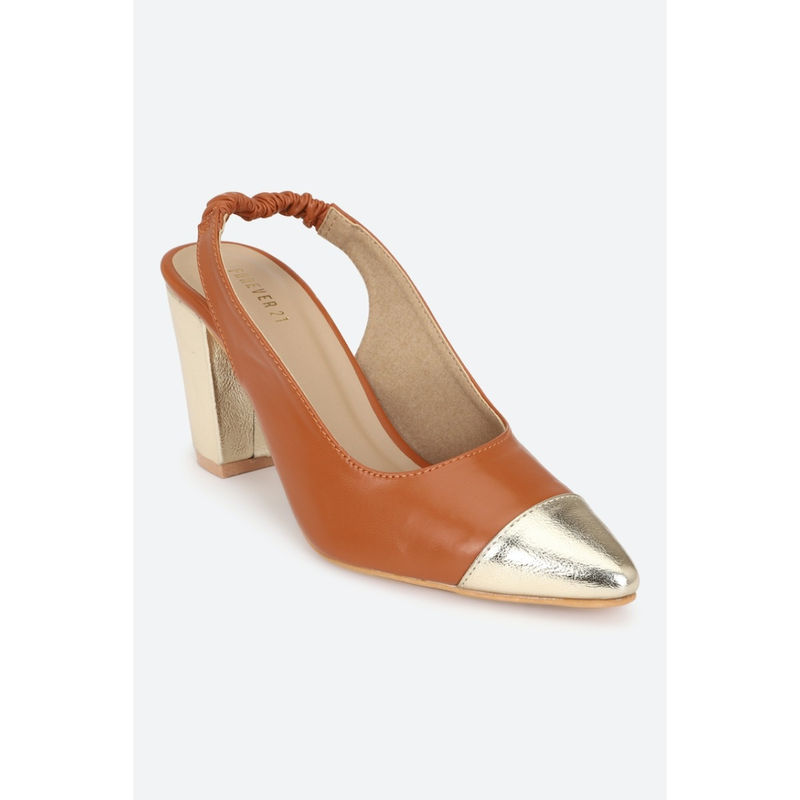 Forever 21 Brown Solid Heels Buy Forever 21 Brown Solid Heels Online