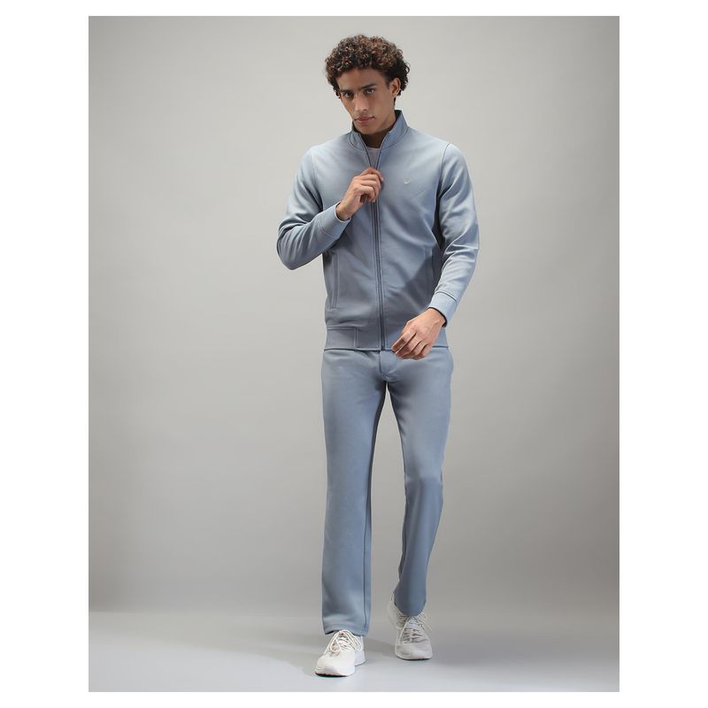 Monte Carlo Men Solid Blue High Neck Full Sleeve Jacket with Trackpant (3XL)