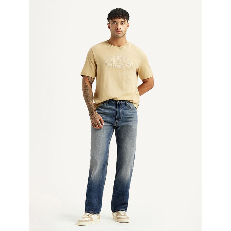 Levi's Mens 555 Blue Loose Fit Mid Rise Jeans (34)