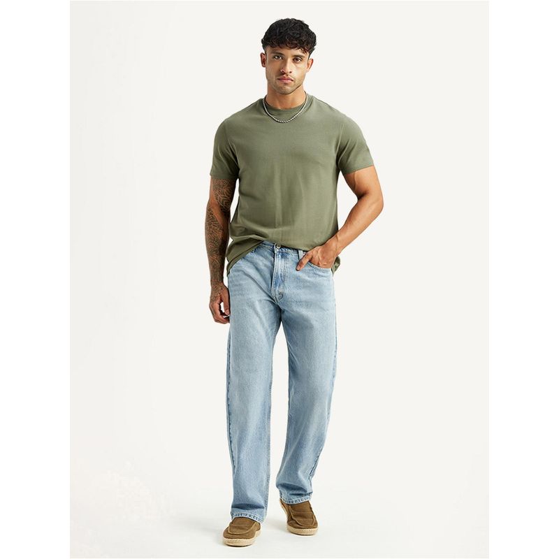 Levi's Mens 555 Light Blue Loose Fit Mid Rise Jeans (40)