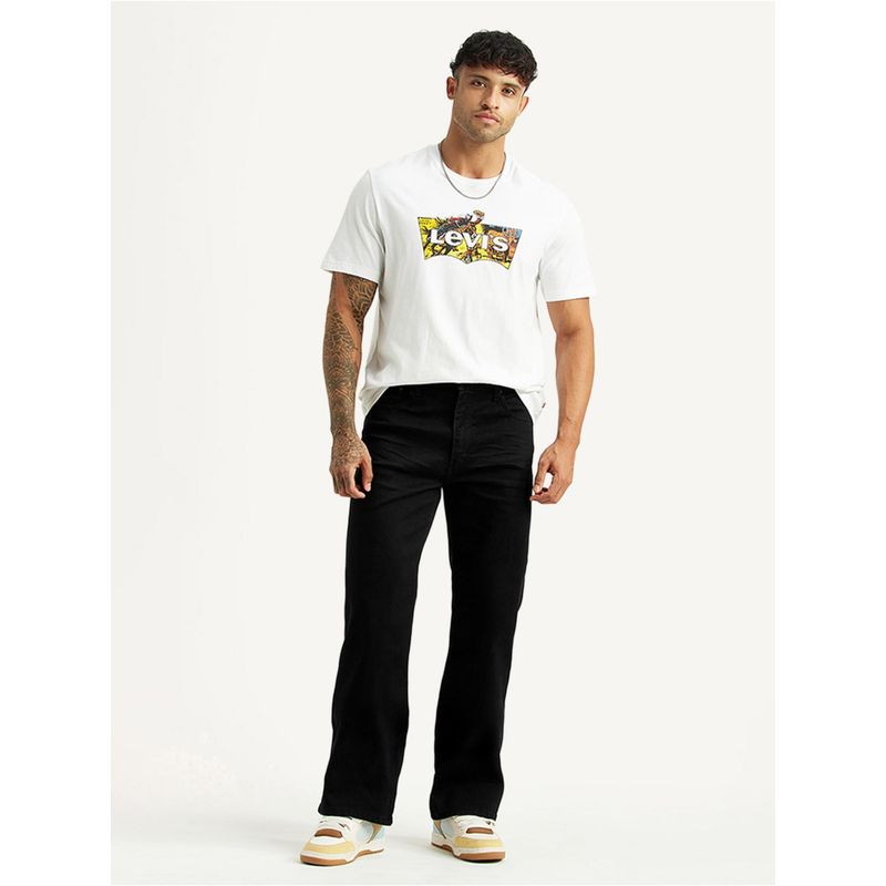 Levi's Mens 567 Black Bootcut Mid Rise Jeans (30)