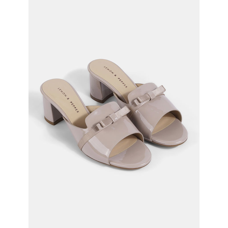 Lemon & Pepper Block Casual Heels Beige (EURO 36)