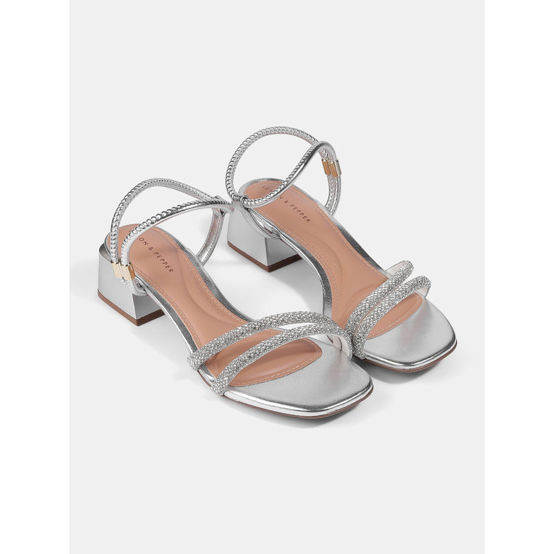 Silver somple block heels canada