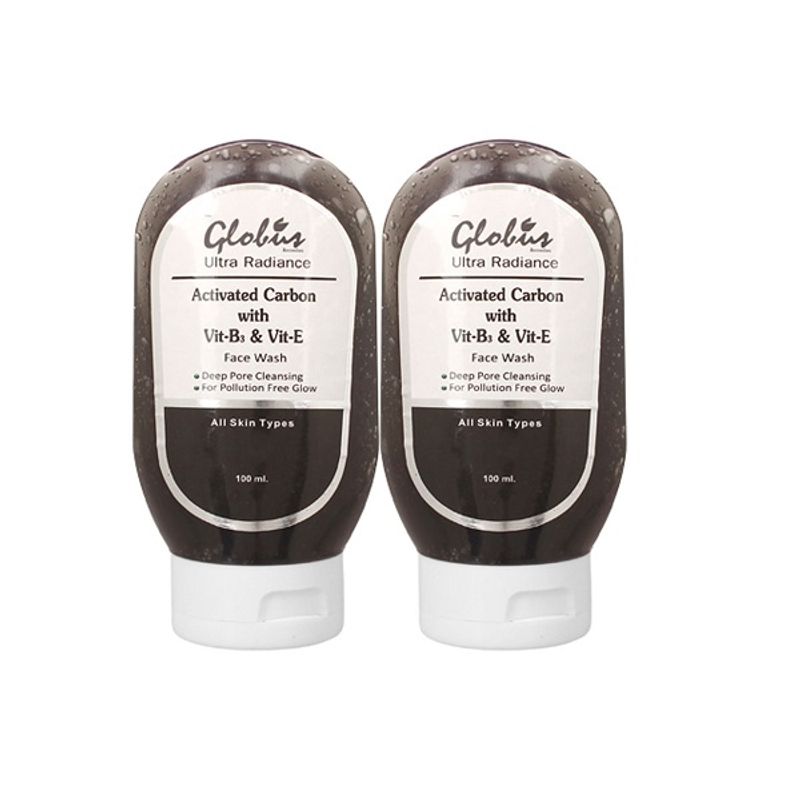 Globus Remedies Activated Carbon With Vitamin B & E Face Wash (Pack Of 2)