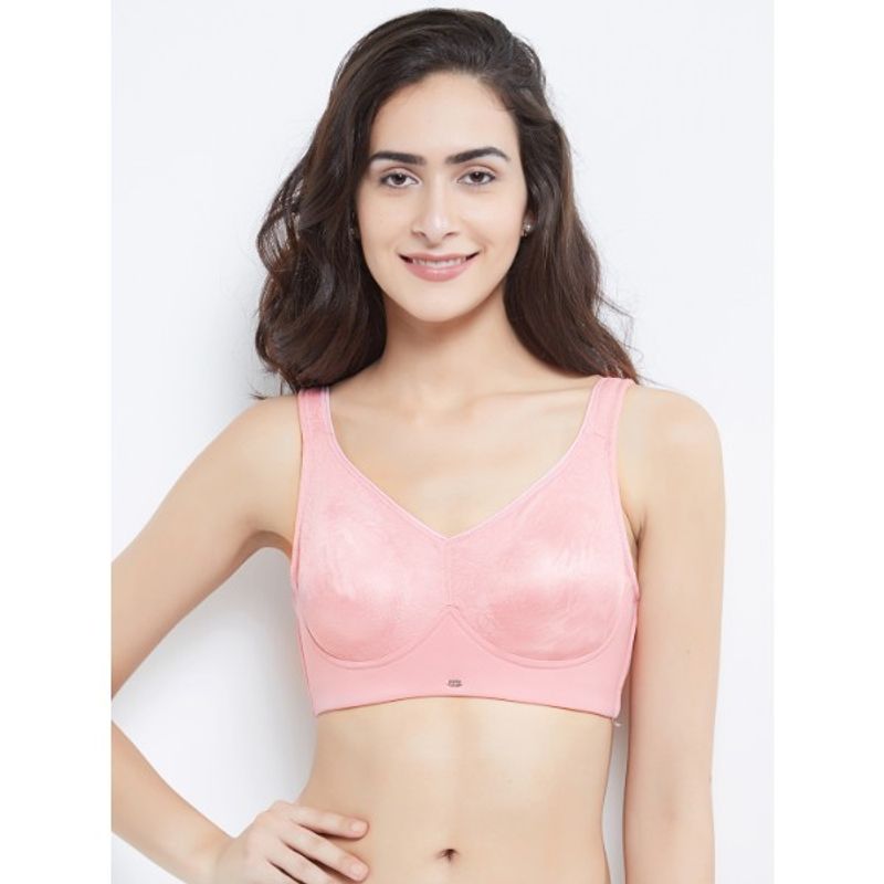 Buy Alishan Peach and Pink Cotton Blend Minimizer Non Padded Bra
