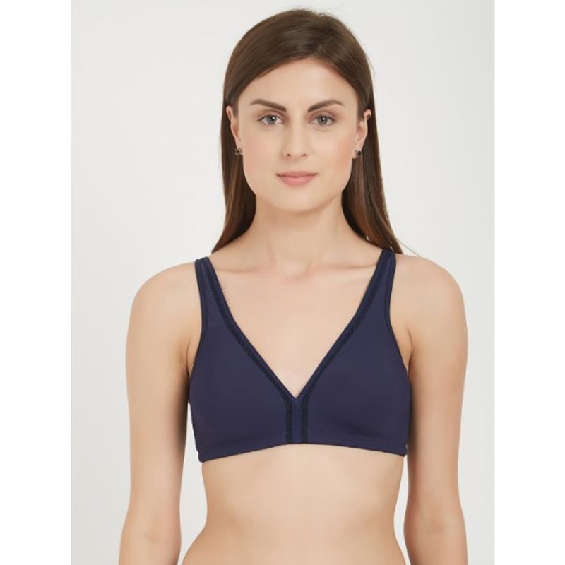SOIE Womens Polyamide Soft Cup Moulded Non-Wired Bra - NAVY BLUE (36B)