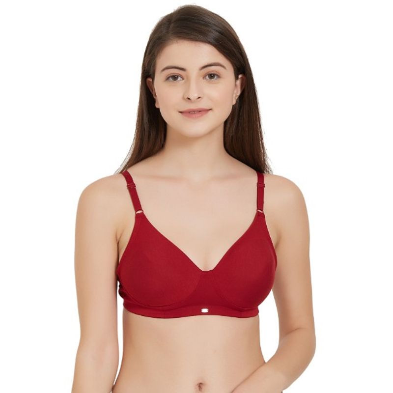 SOIE Full Coverage Non-Padded Non-Wired Tshirt Bra - Red (34C)